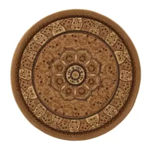 Image of Think Rugs Heritage Round Rug 4400 Beige 150X150cm
