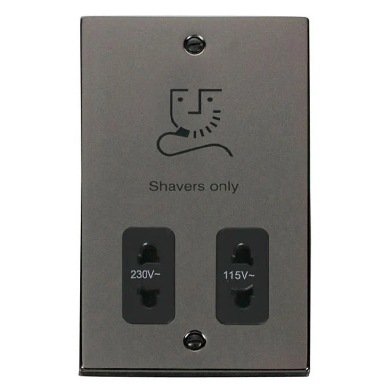 Image of SE Home Black Nickel Shaver Socket 115v/230v Black