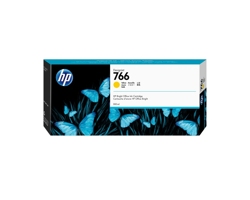 Image of HP P2V91A/766 Ink cartridge yellow 300ml for HP DesignJet XL 3600