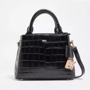 Image of DKNY Paige Croc-Effect Leather Crossbody Satchel Bag
