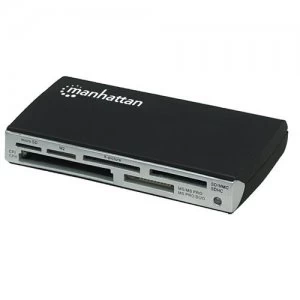 Image of Manhattan USB-A Multi-Card Reader/Writer 480 Mbps (USB 2.0) 60-in-1 Windows or Mac Black Blister