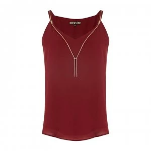 Image of Biba Necklace Detail Cami - Chocolate