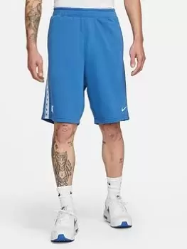 Image of Nike NSW Repeat Tape French Terry Shorts - Blue Size S, Men