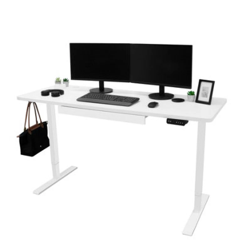 Image of Monstershop Electric Standing Desk 160cm x 60cm White Height Adjustable Sit Stand White