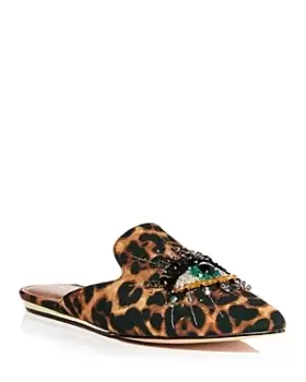 Image of Kurt Geiger London Womens Olive Embellished Slip On Flats