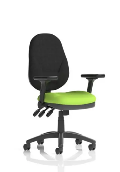 Image of Eclipse Eclipse Plus XL Lever Task Operator Chair Bespoke Colour Seat Myrrh Green with Height Adjustable and Folding Arms KCUP1799
