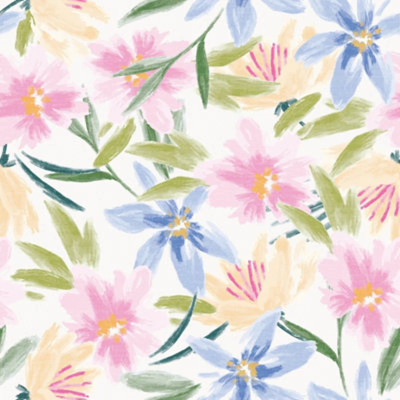 Image of Arthouse Pink/blue Flowers Leaves Floral Wallpaper 100373Ah Living Room /hallway/any Room