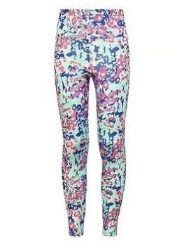 Image of adidas Girls Junior Train Essentials Train Essentials Print Legging, Pink Multi, Size 13-14 Years