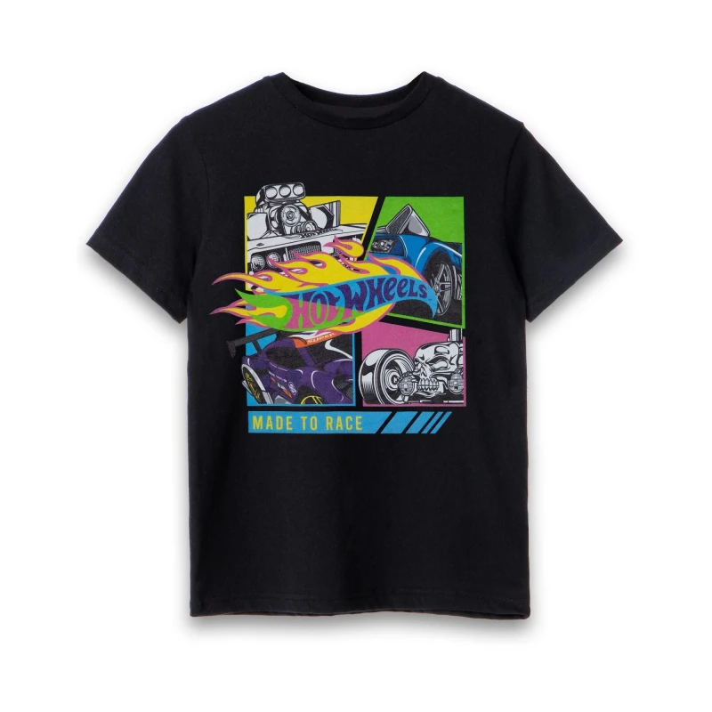 Image of Hot Wheels Short Sleeved T-Shirt Black male