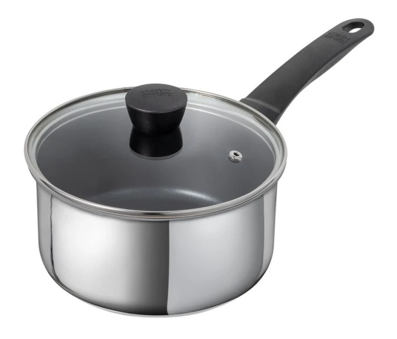 Image of Kuhn Rikon Classic Stainless Steel Non-Stick Induction Safe Saucepan, 18cm/2.3L in Silver Silver Unisex