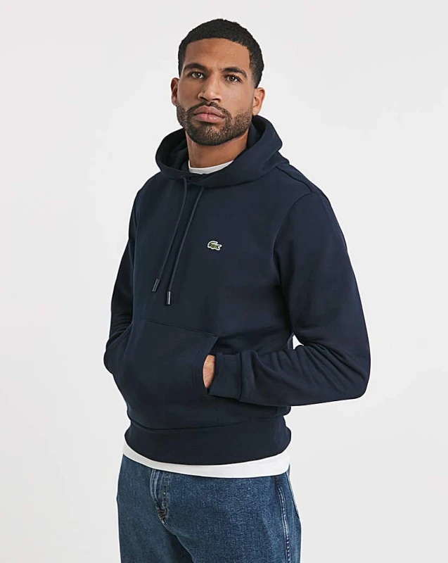 Image of Lacoste Cotton Hoodie Navy Blue Men S;M;L;XL;XXL;XS