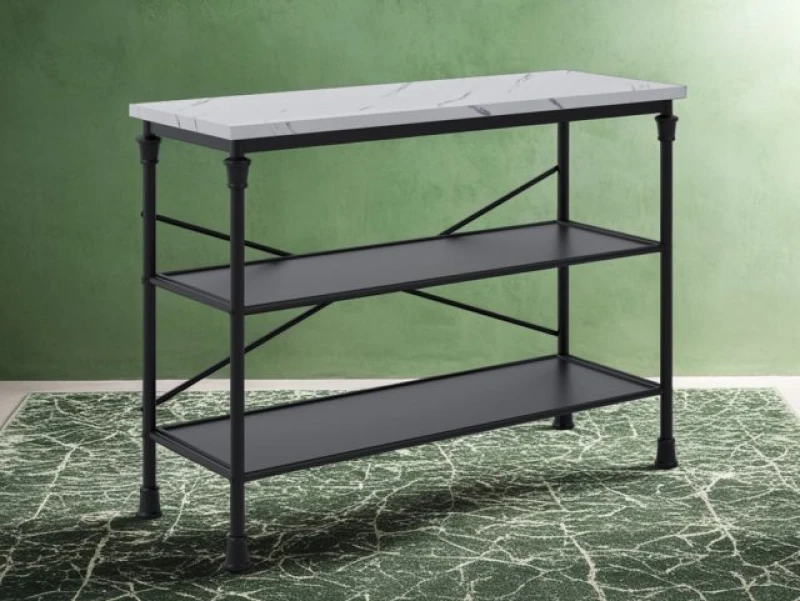 Image of O&Co Vermont Marble Console Table in Black