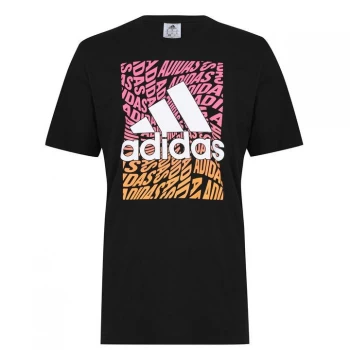 Image of adidas QT T Shirt Mens - Black Whirl