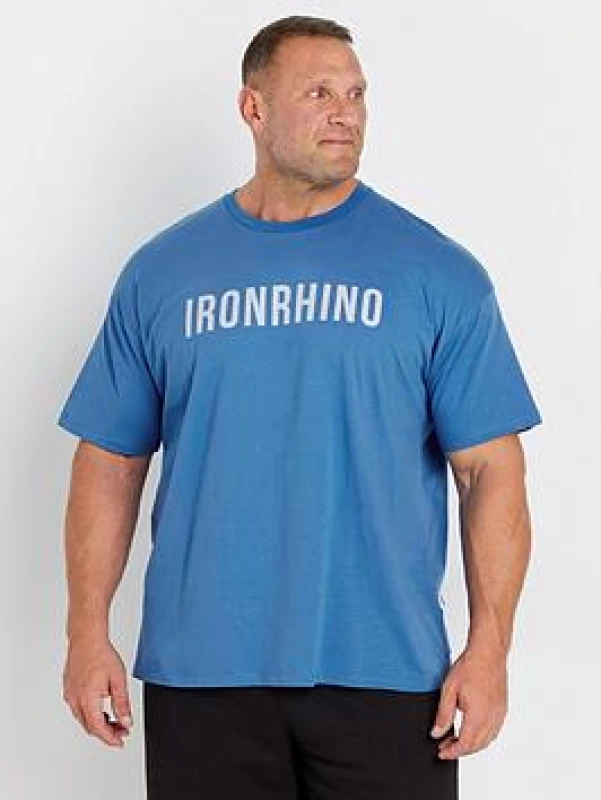 Image of BadRhino BadRhino Men Mens 'Power Lifting' Gym T-Shirt in Blue Size: 2X-large Blue XXL Male 5063111840625