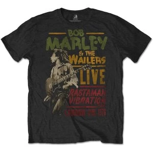 Image of Bob Marley - Rastaman Vibration Tour 1976 Unisex Medium T-Shirt - Black