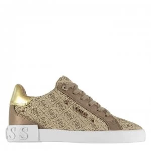 Image of Guess Puxly Trainers - Beige/Brown