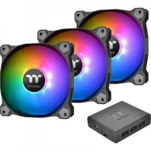 Image of Thermaltake Pure Plus RGB 12 TT Premium Edition 3 Pack PC fan Black, RGB (W x H x D) 120 x 120 x 25 mm