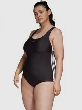 Image of Adidas Fit Swimsuit 3-Stripes - Plus Size - Black