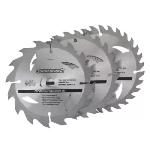 Image of Silverline TCT Circular Saw Blades 16, 24, 30T 3pk 135 x 12.7 - 10mm Ring 704410