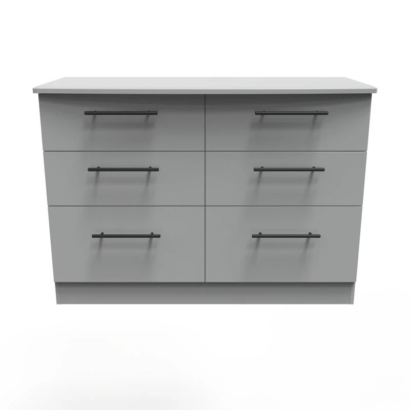Image of Howard 6 Drawer Wide Chest In Dusk Grey (Ready Assembled)