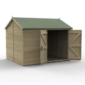 Image of 10' x 8' Forest Timberdale 25yr Guarantee Tongue & Groove Pressure Treated Windowless Double Door Reverse Apex Shed (3.06m x 2.52m)