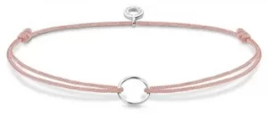 Image of Thomas Sabo Beige Nylon Sterling Silver Charm Brancelet Jewellery