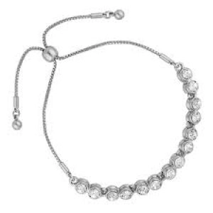Image of Jon Richard Silver Tennis Toggle Bracelet