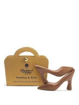 Image of Charbonnel Et Walker Handbag Box and Milk Chocolate Sea Salt Caramel Shoes