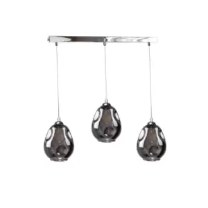 Image of Loki Bar Pendant Ceiling Light Silver, 60cm, 3x E27