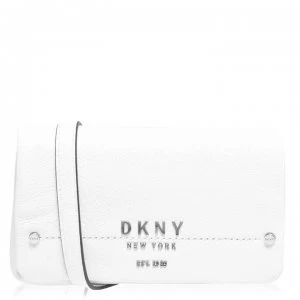 Image of DKNY Logo Flap Over Cross Body Bag - White WHT