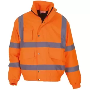 Image of Yoko Mens Hi-Vis Bomber Jacket (Pack of 2) (XL) (Hi Vis Orange) - Hi Vis Orange