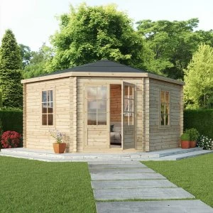 Image of Mercia 28mm Single Glaze Corner Cabin - 4 x 4m