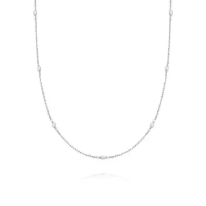 Image of Daisy London 925 Sterling Silver Treasures Seed Pearl Chain Necklace Sterling Silver