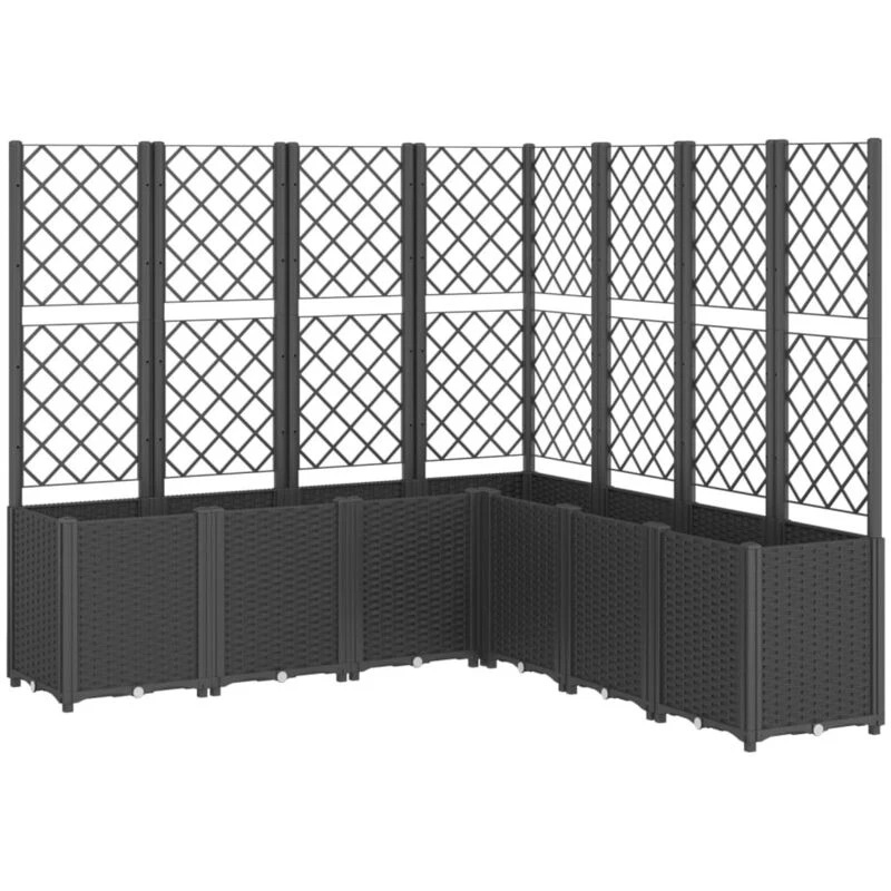 Image of VIDAXL Vidaxl - Garden Planter with Trellis Black 160x160x140cm pp 8721012410909