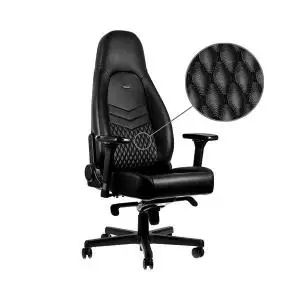 Image of noblechairs ICON Gaming Chair Top Grain Leather Black GC-00P-NC