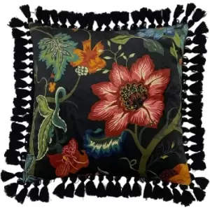 Image of Paoletti Botanical Cushion Cover (One Size) (Black) - Black