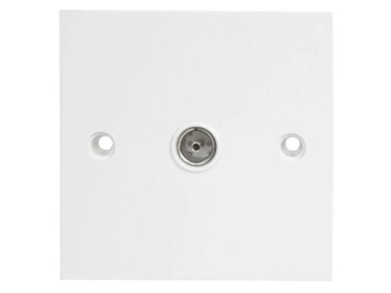 Image of Dencon 7119Nb Single Flush Coax TV Socket White Dcn7119Nb