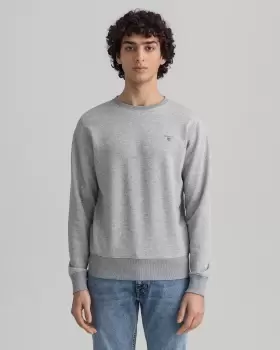 Image of GANT Men Original Crew Neck Sweatshirt (L) Grey