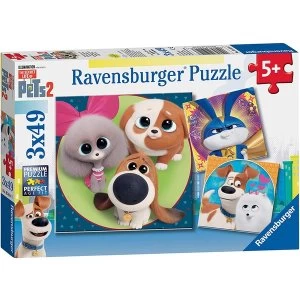 Image of Ravensburger The Secret Life of Pets 2 - 3 x 49 Piece Jigsaw Puzzles