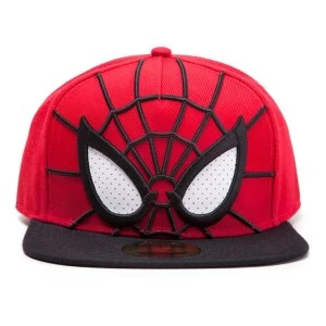 Image of Marvel Cosmics - Spider-man 3D Face Mask with Mesh Eyes Snapback Baseball Cap (Red/Black)