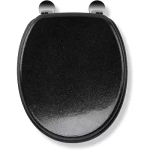 Image of Flexi-Fix Quartz Top & Bottom Fix Toilet Seat, Black - Croydex