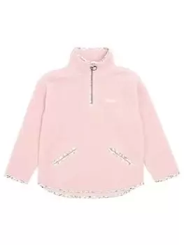 Image of Barbour Girls Melby Fleece Top - Petal Pink, Petal Pink, Size Age: 12-13 Years, Women
