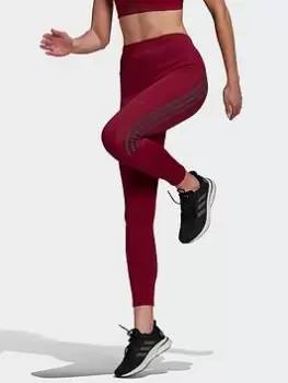 Image of adidas Run Icons 3-stripes 7/8 Running Tights, Red Size XL Women