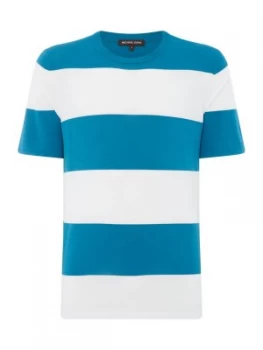 Image of Mens Michael Kors Striped knitted t shirt Blue
