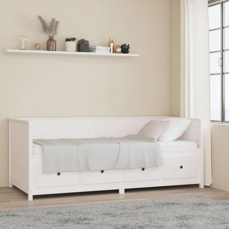 Image of VIDAXL Day Bed without Mattress White 80x200cm Solid Wood Pine Vidaxl 8720287137955
