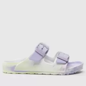 Image of BIRKENSTOCK White & Purple Arizona Eva Girls Toddler Sandals