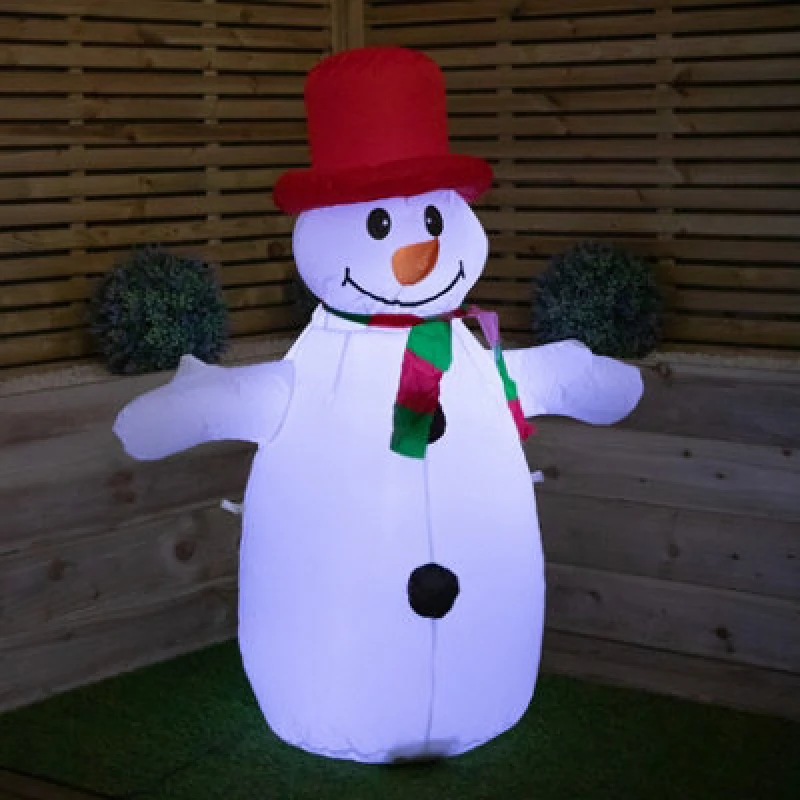 Image of Samuel Alexander 4ft (120Cm) Light Up Inflatable Christmas Snowman Decoration With White Leds