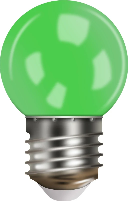 Image of Easy-Connect Festoon 2W Green Coloured LED Golf Ball Anti Shatter Polycarbonate G45 E27 ELV-530050 Festoon Bulb