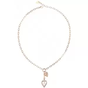 Image of Ladies Love Me Tender Silver,Rose Gold Necklace UBN03234RHRG