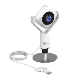 Image of j5create JVCU360 360 All Around Webcam 1080p Video Capture Resolution White and Black